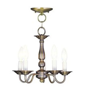 Livex Lighting 5011-02 Williamsburg Convertible Chain Hang/Ceiling Mount in Polished Brass 